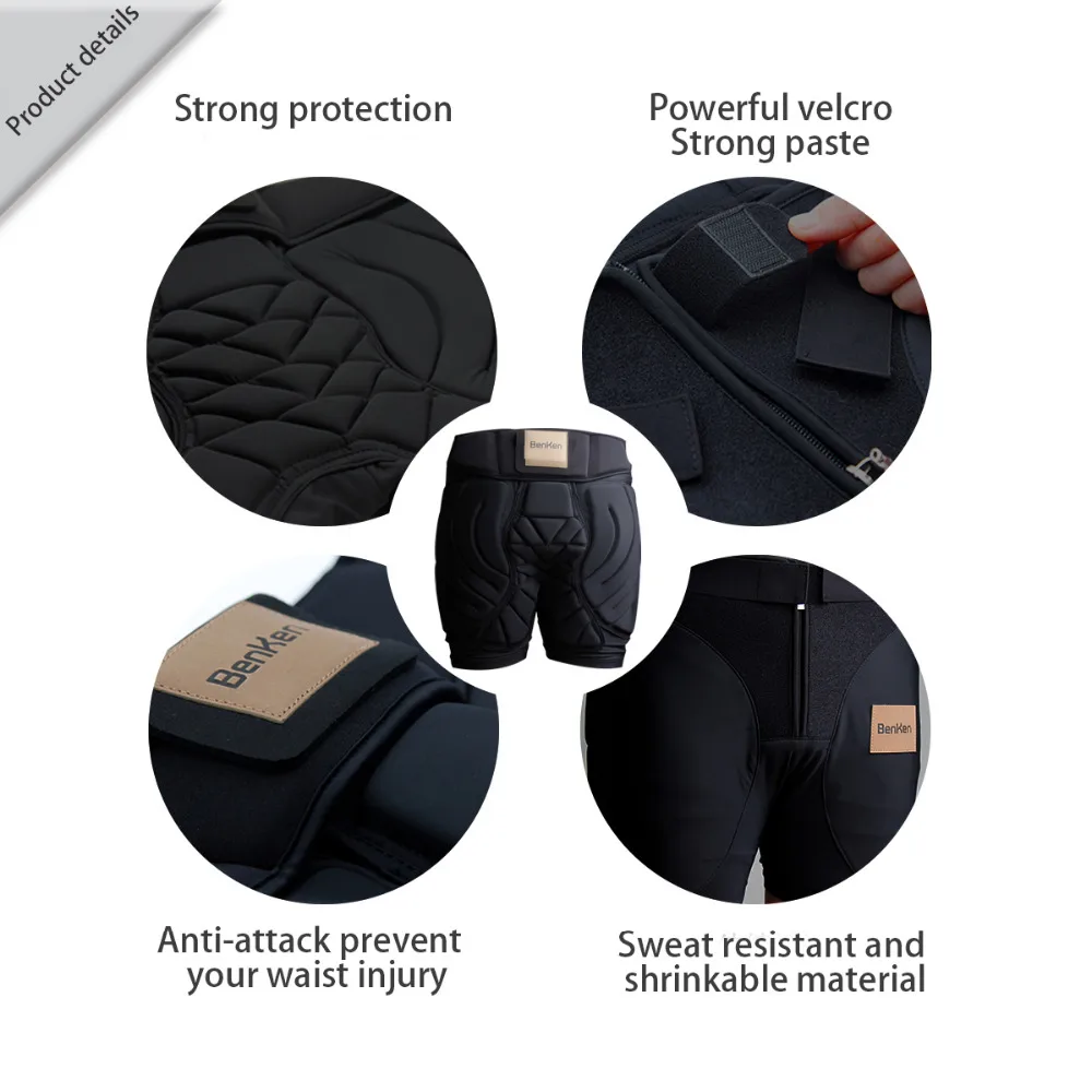 BenKen Ski Butt Pants Hip Protection Butt Guard for Skateboarding Skiing Riding Cycling Snowboarding Overland Racing Armor Pads