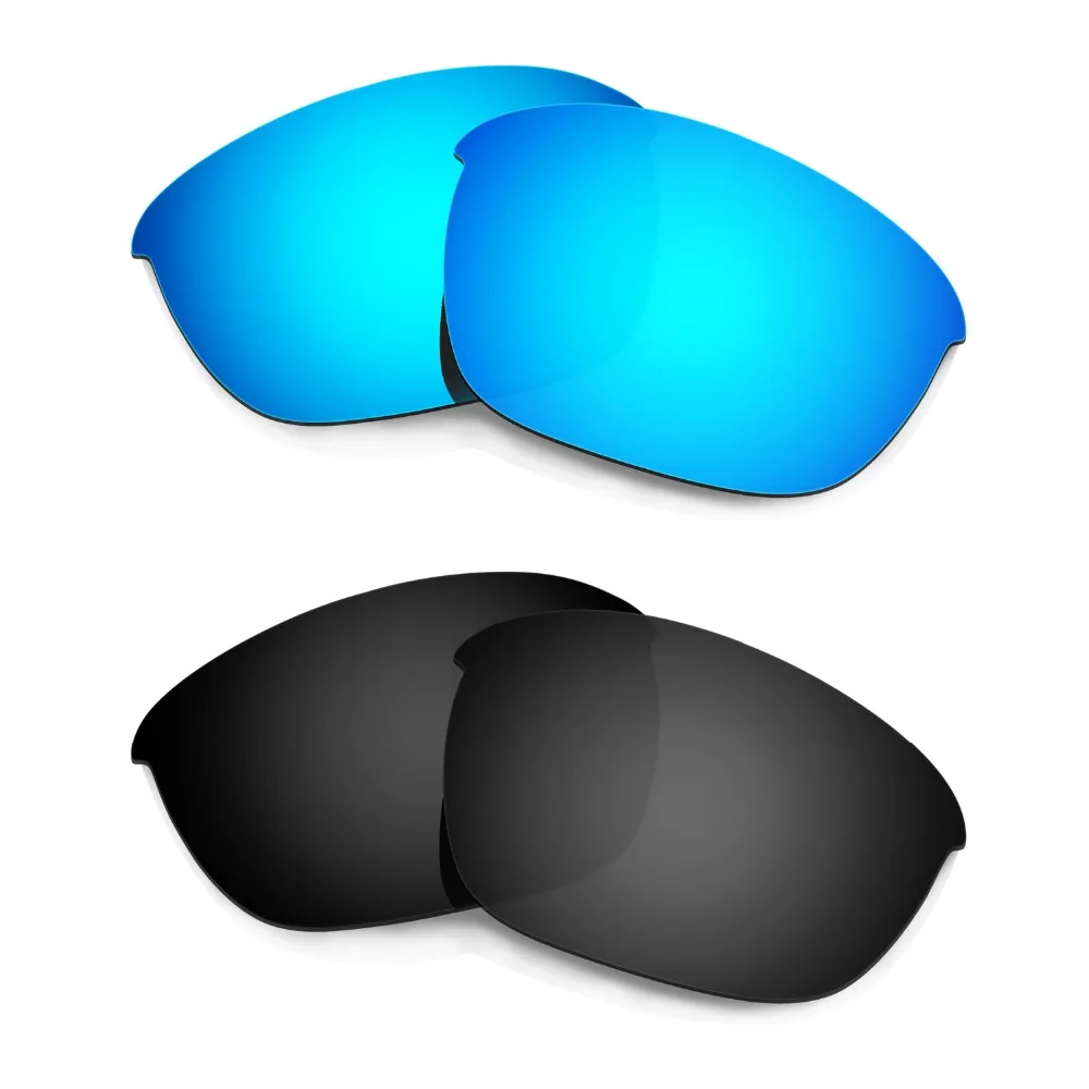 

2 Pairs HKUCO For Half Jacket 2.0 Polarized Replacement Lenses--Blue & Black