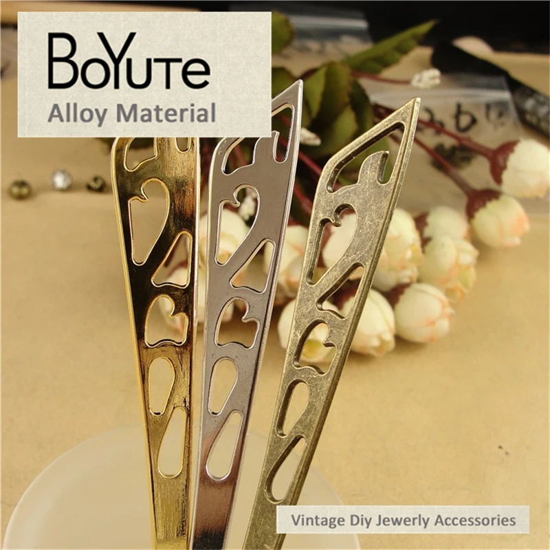 BoYuTe (20 Pieces/Lot) 128*10MM Bookmark Hair Stick Dual Use Diy Alloy Jewelry Accessories Findings