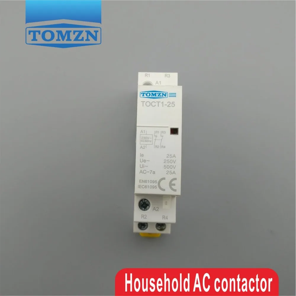 TOCT1 2P 25A 2NC 220V/230V 50/60HZ Din rail Household ac Modular contactor two normal close