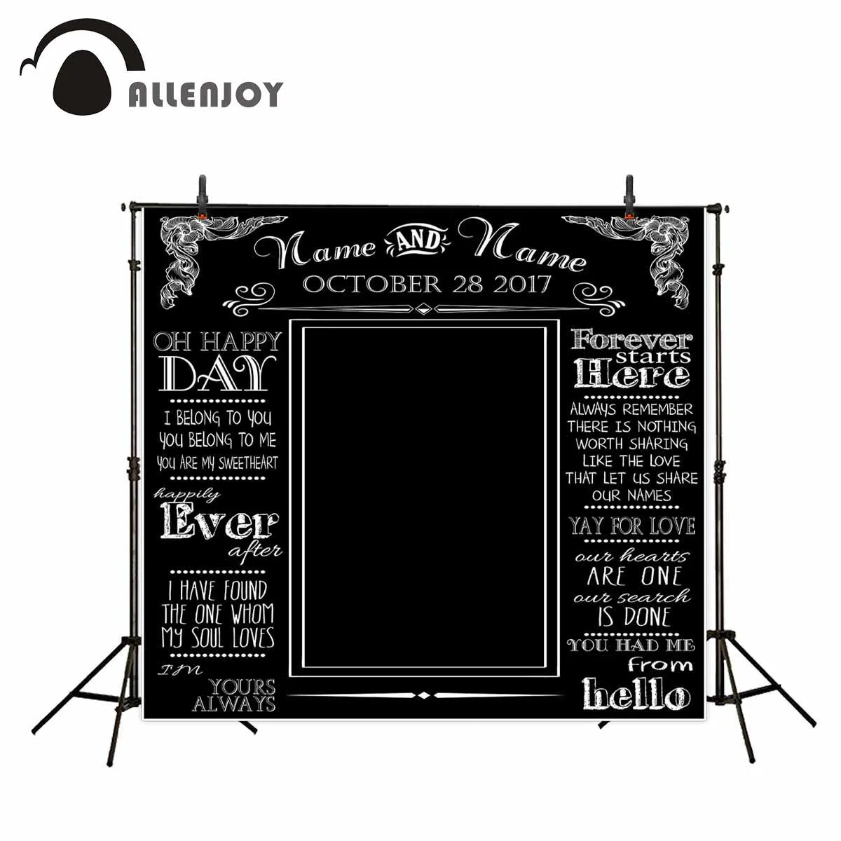 Allenjoy photography backdrops blackboard style wedding background Custom background can be customized in any language