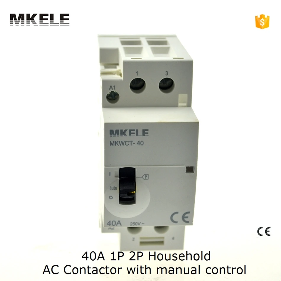 40A 2P Household AC Contactor  2NO Manually Switch 2-pole Normally Open Architecture contator 220V/110V/24V