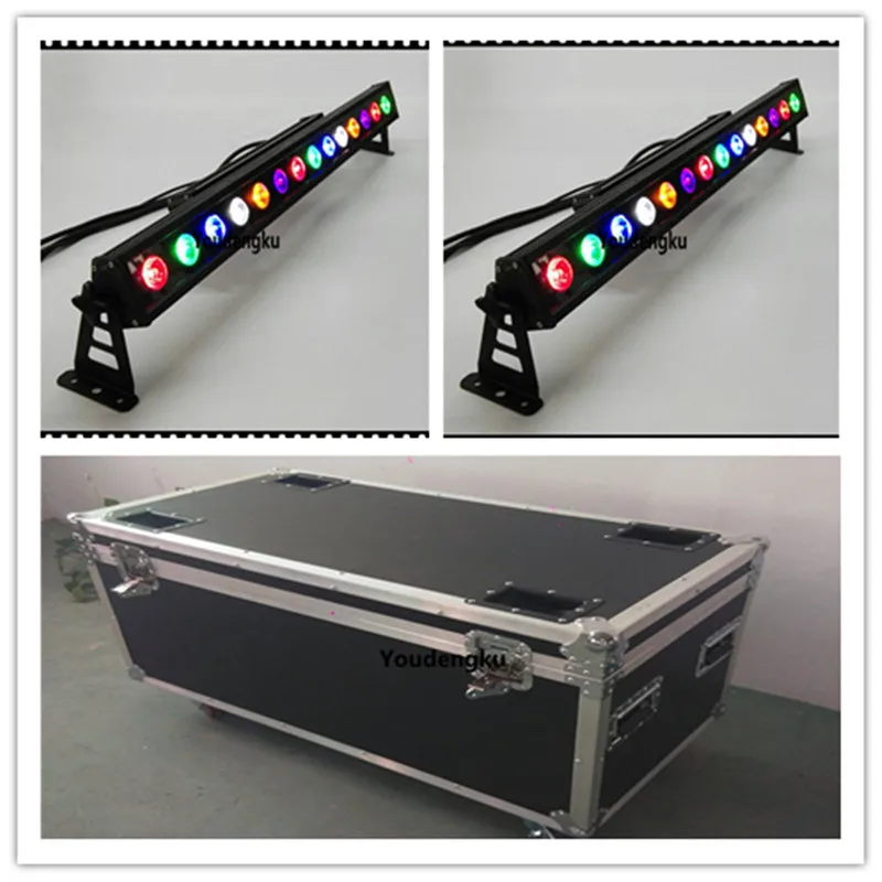 4 pieces with case led downlight outdoor 6 in1 wall washer 18w led bar ip65 14x18w cob rgbwauv 6in1 led wall washer dmx light