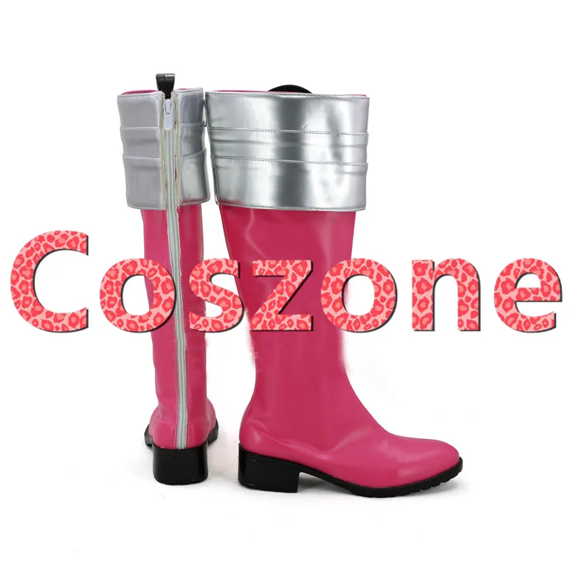 Kaizoku Sentai Gokaiger Gokai Pink Cosplay Shoes Boots Halloween Carnival Cosplay Costume Accessories