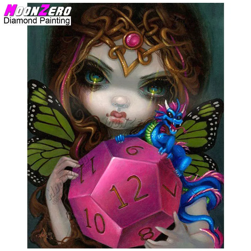 New 5D Diy Diamond Painting Cross Stitch Needlework Crafts Full Square Mosaic Embroidery Cartoon Big Eye Girl Butterfly Cube Kit