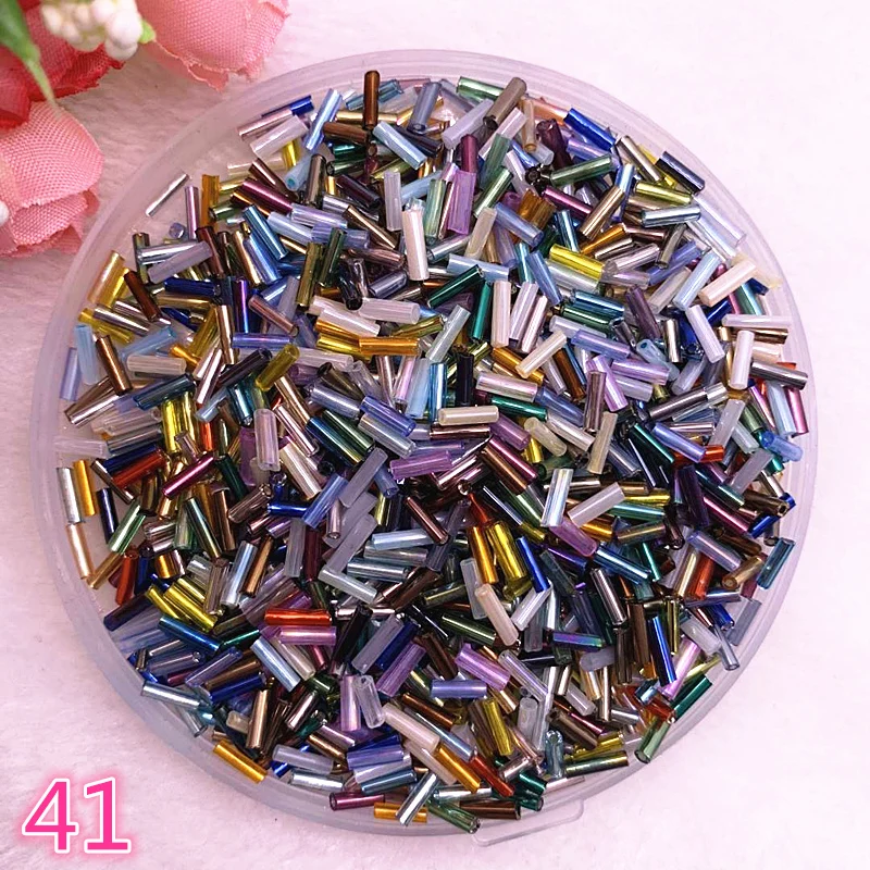 

New 2*6.5mm 400pcs/lot Czech Cylindrical Glass Bugle Beads European Seed Long Tube Two Hole Loose Beads for Jewelry Making #41