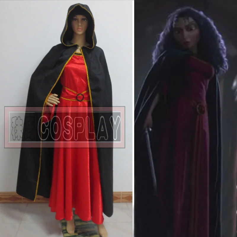 

Custom Made Anime Movie Mother Gotheld Cosplay Costume Wine Red Dress With Cloak