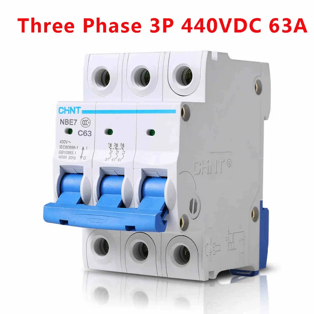 NBE7 3P 63A C63 DC400V Three Phase PV Mini DC Circuit Breaker/ Isolator/ Air Breaker