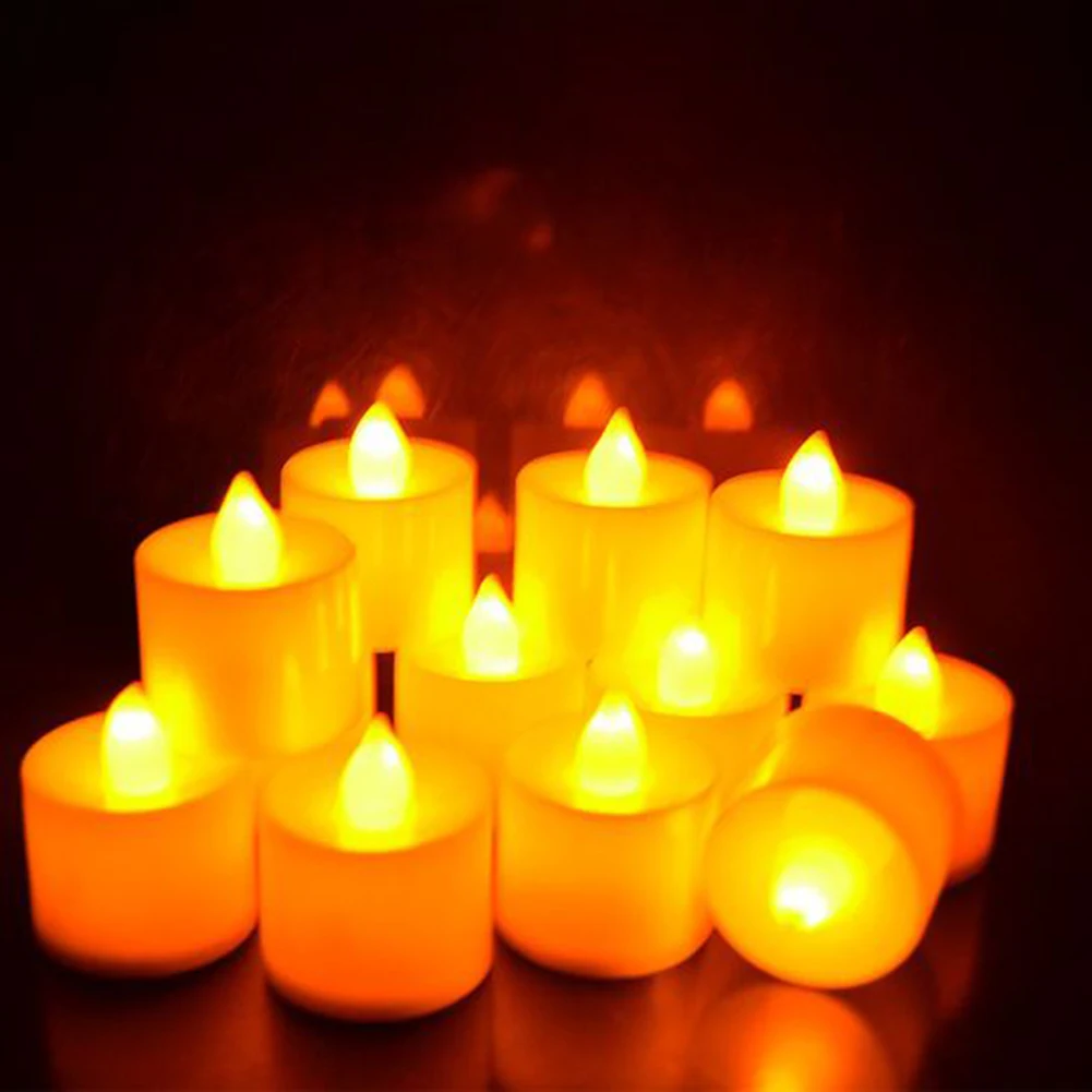 LED Flameless Candle Battery Operated Party Wedding Flickering birthday candle Tealight Decor Decoration Crafts velas home decor