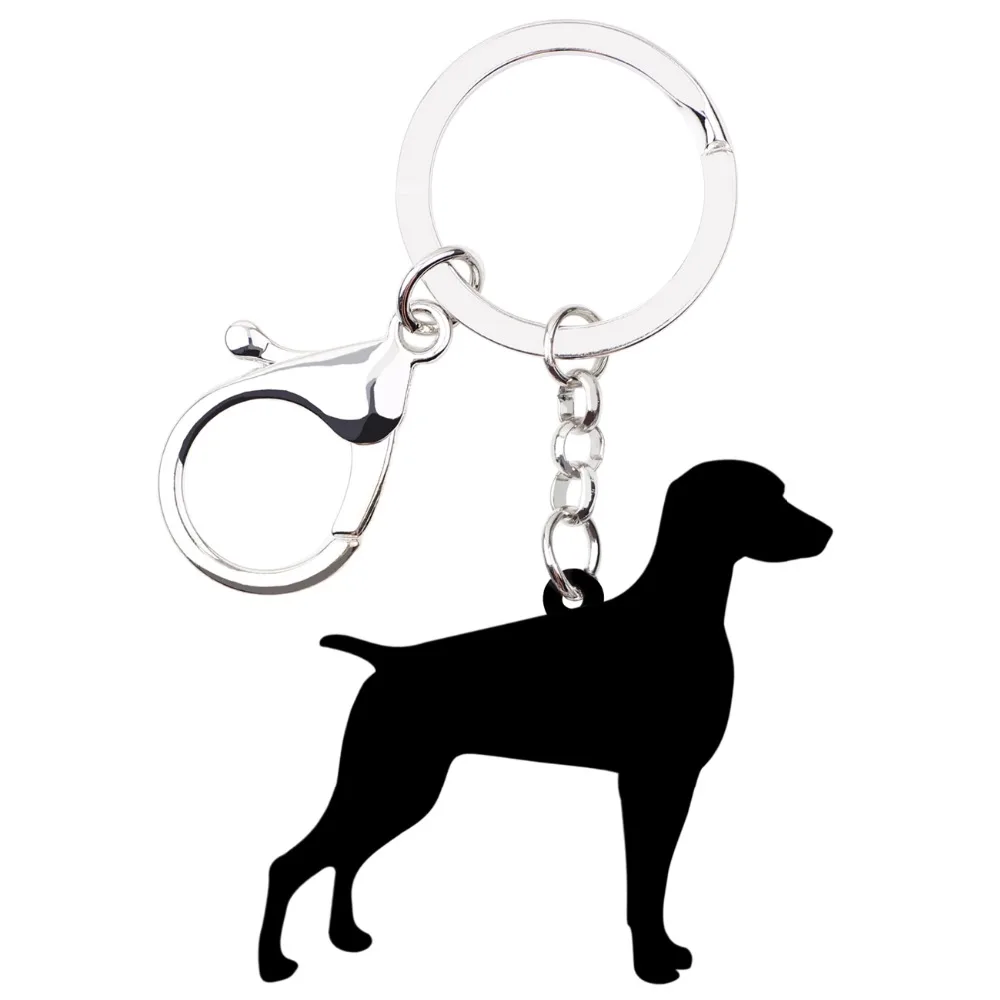 Bonsny Acrilico Tedesco Weimaraner Cane Portachiavi della Catena Chiave Anello Animale Sacchetto del Regalo Dei Monili Per Le Donne Ragazze Pet