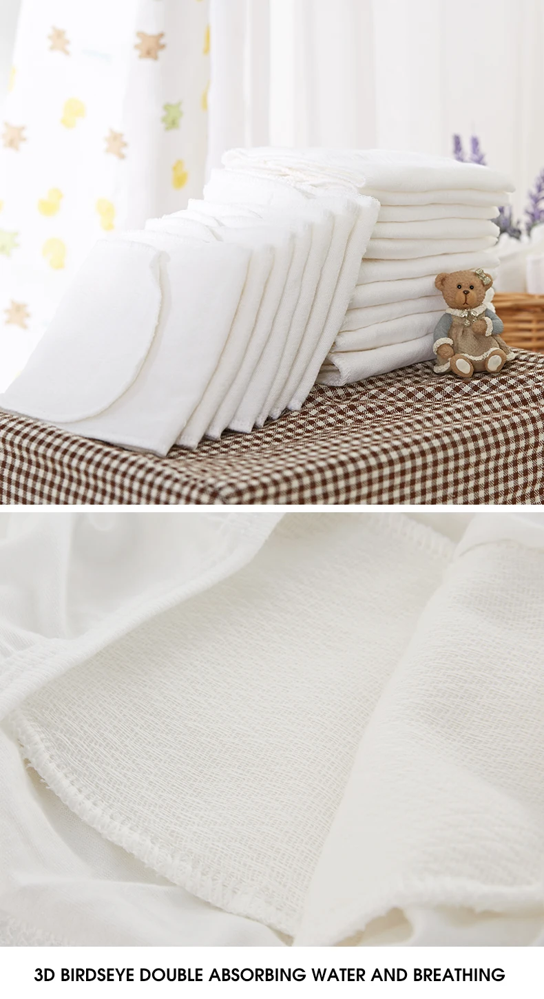 10 Stück/5 Stück Baby-Mehrwegwindeln, waschbar, ökologische Baumwollwindeln, 3/6-lagige Stoffwindeln für Kinder, atmungsaktiv, saugfähig – Detail 5