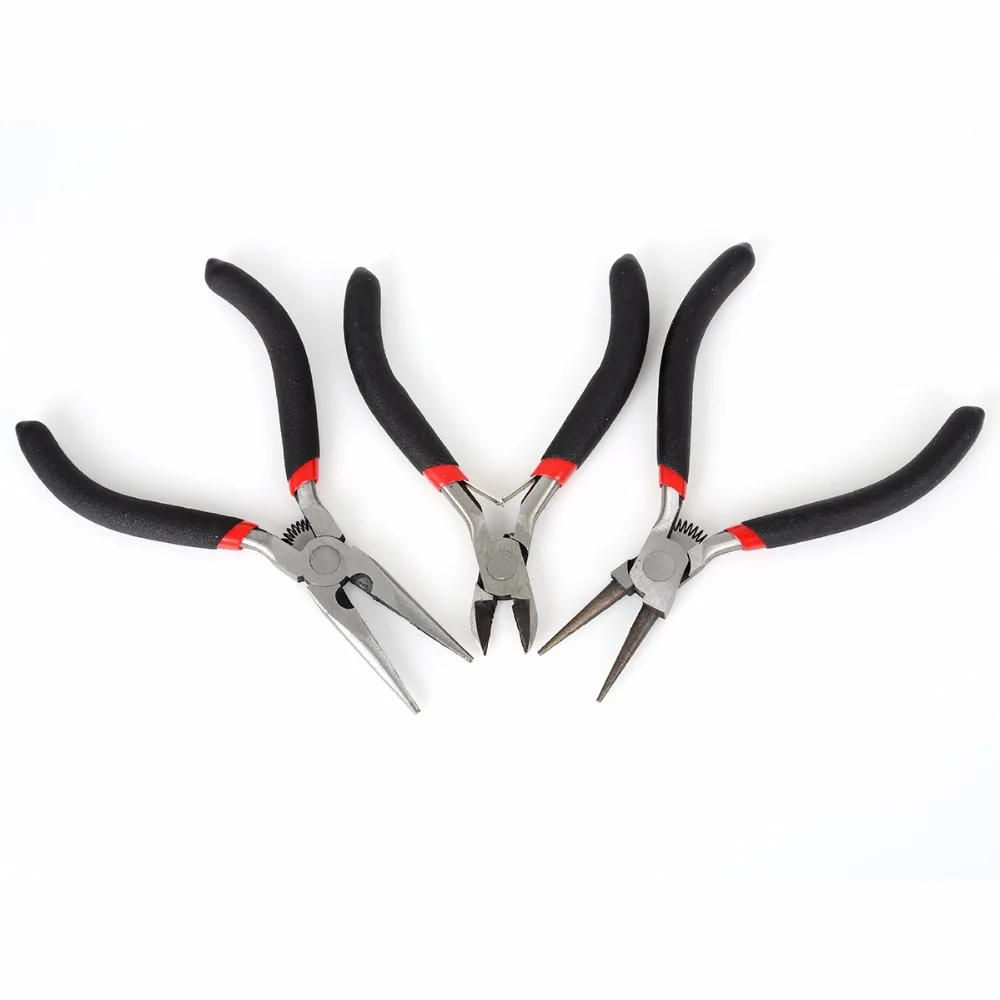 1-3Pcs/Set Jewelry Making Pliers Set Stainless Steel Needle Nose Pliers Jewelry Making Hand Tool Black 11-13cm Jewelry Tool Sets