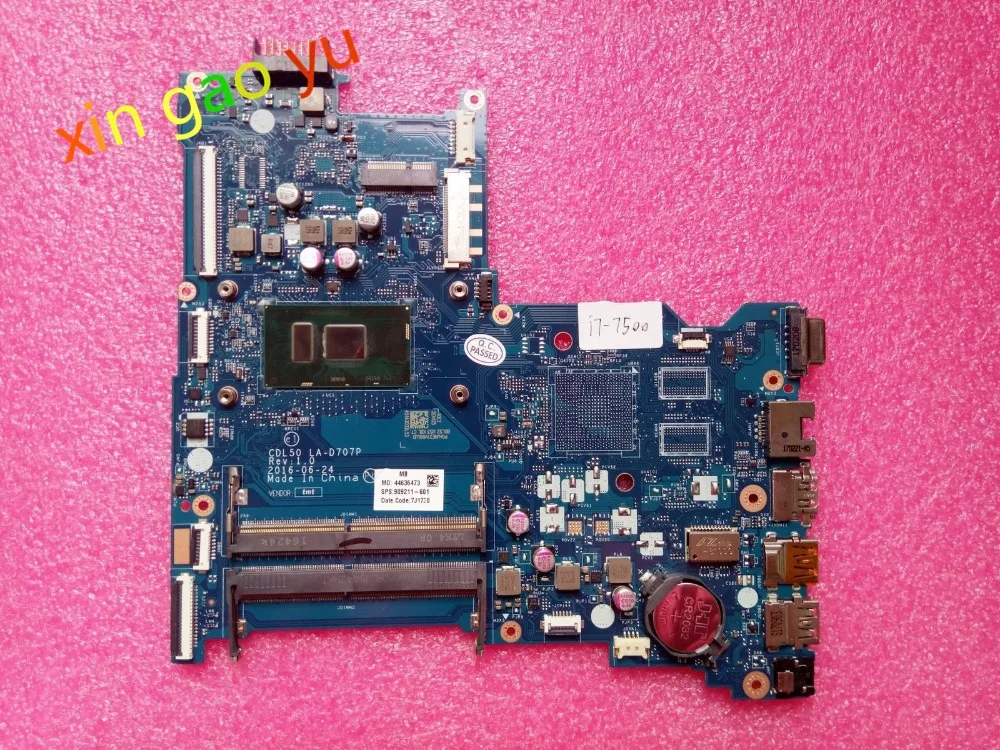 For HP 250 G5 Laptop Motherboard LA-D707P I3-4005U 909211-601 100% Test OK