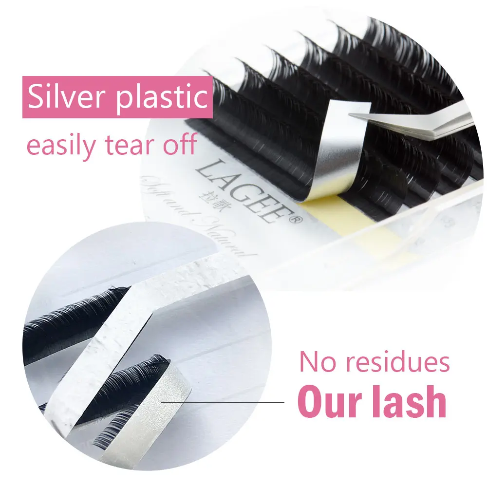 LAGEE Individual Eyelashes 7-15 mm Mix Premium Fake Mink Eyelash Extension Dark  Black false eyelashes soft nagaraku line