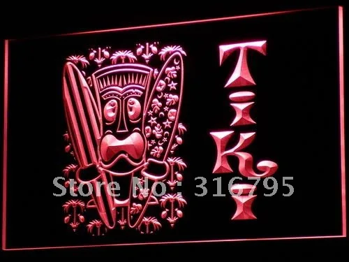 i584 Surf Tiki Bar Mask Tree Decor LED Neon Light Light Signs On/Off Swtich 20+ Colors 5 Sizes