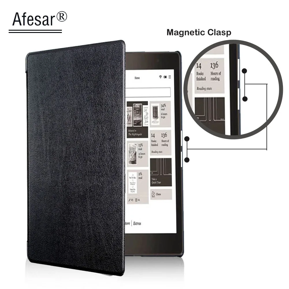 

Funda Leather Book Cover For Capa Rakuten Kobo Aura Edition 2 ( Model:N236) 6 inch eReader Case Magnetic Flip Kobo Aura 2016