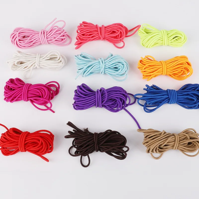 5 Meters Long 2.5mm Wide Elastic Band Rope Colorful High-Quality Round Rubber Band Elastic Line for DIY Craft Sewing Accessories