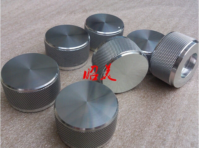 1PCS D44*H22 Threaded full Aluminum Volume knob amplifier knob silver color