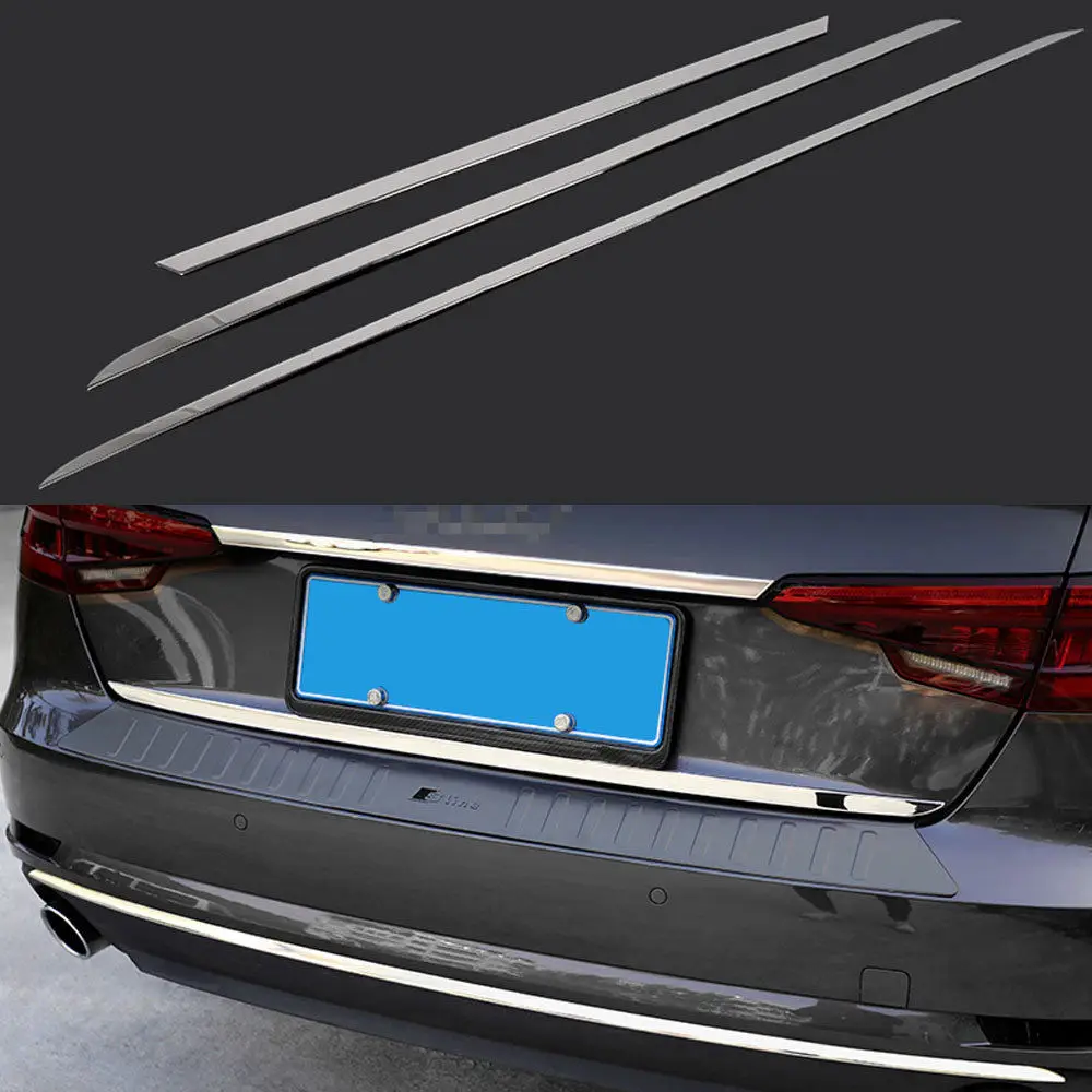 BBQ@FuKa Rear Door Trunk exterior promote chromium sticker strip accessory accessories car styling modification 17 FOR audi A4L