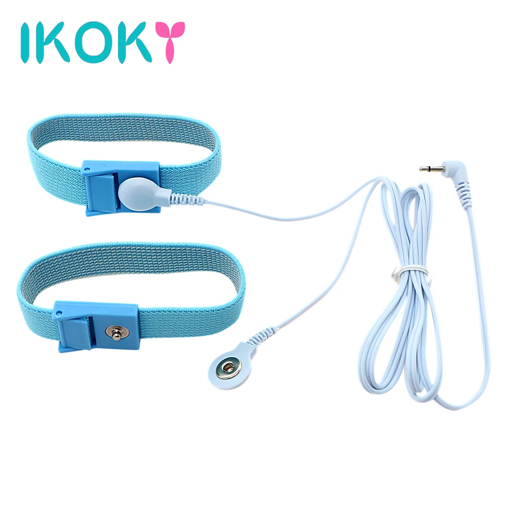 IKOKY Penis Extender Electric Shock Cock Rings Penis Stimulator Sex Toys for Men With Cable Medical Themed Toys 2 Pieces