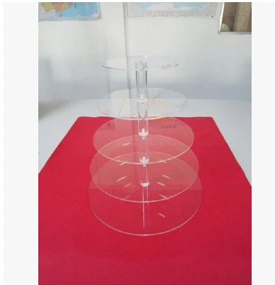 

High Quality 5 Tiers Acrylic Cake Stand/Acrylic 5 Tier Cake Stand wedding decoration