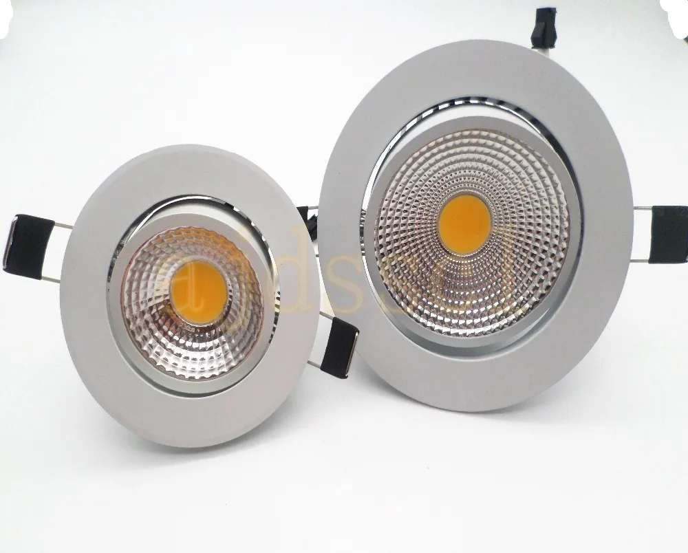 LED downlights  bílá kolo  LED doušek klas strop LED downlight 7W 9w 12w 15w 20w rotujícího 110/220V povrch montuje halové lehký