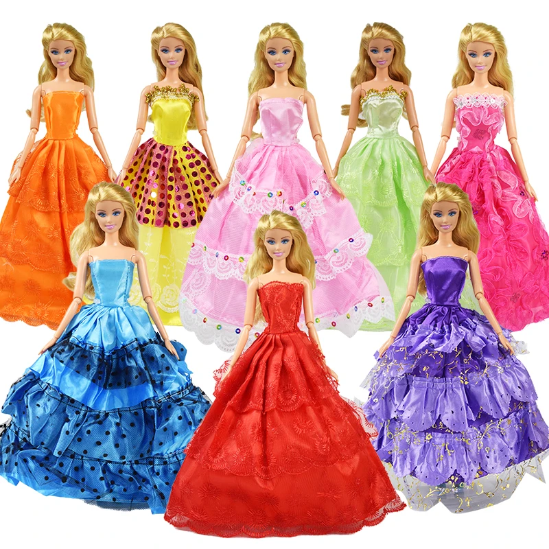 

New Random 5 Pcs Doll Wedding Dress Noble Beautiful Princess Dress Various styles Evening Dress for 12 Inch Doll Clothes