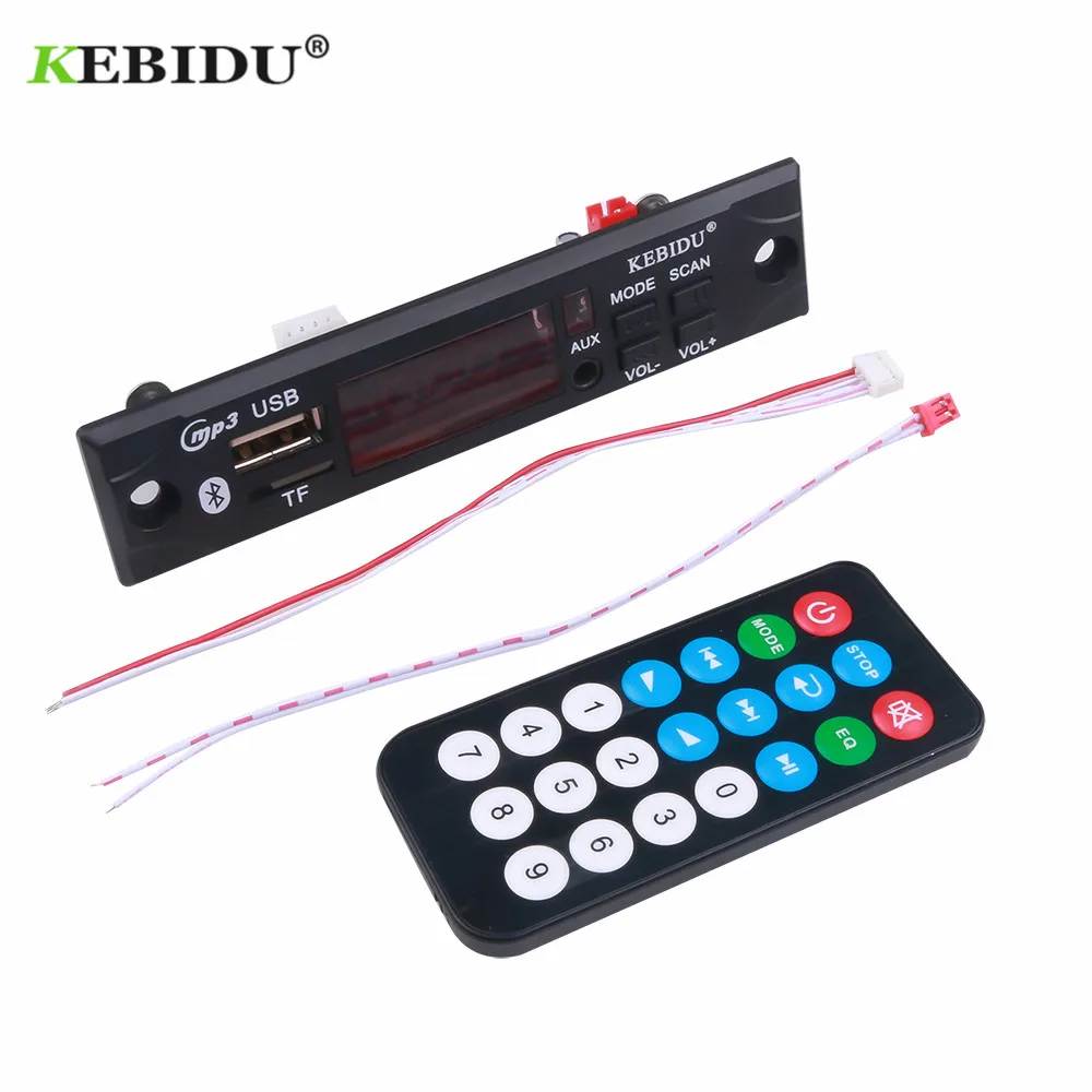 DC 12V Bluetooth 5.0 Wireless MP3 Player WMA Decoder Board USB TF FM Radio 3.5mm AUX Module Car Kit Wireless MP3 Music Player