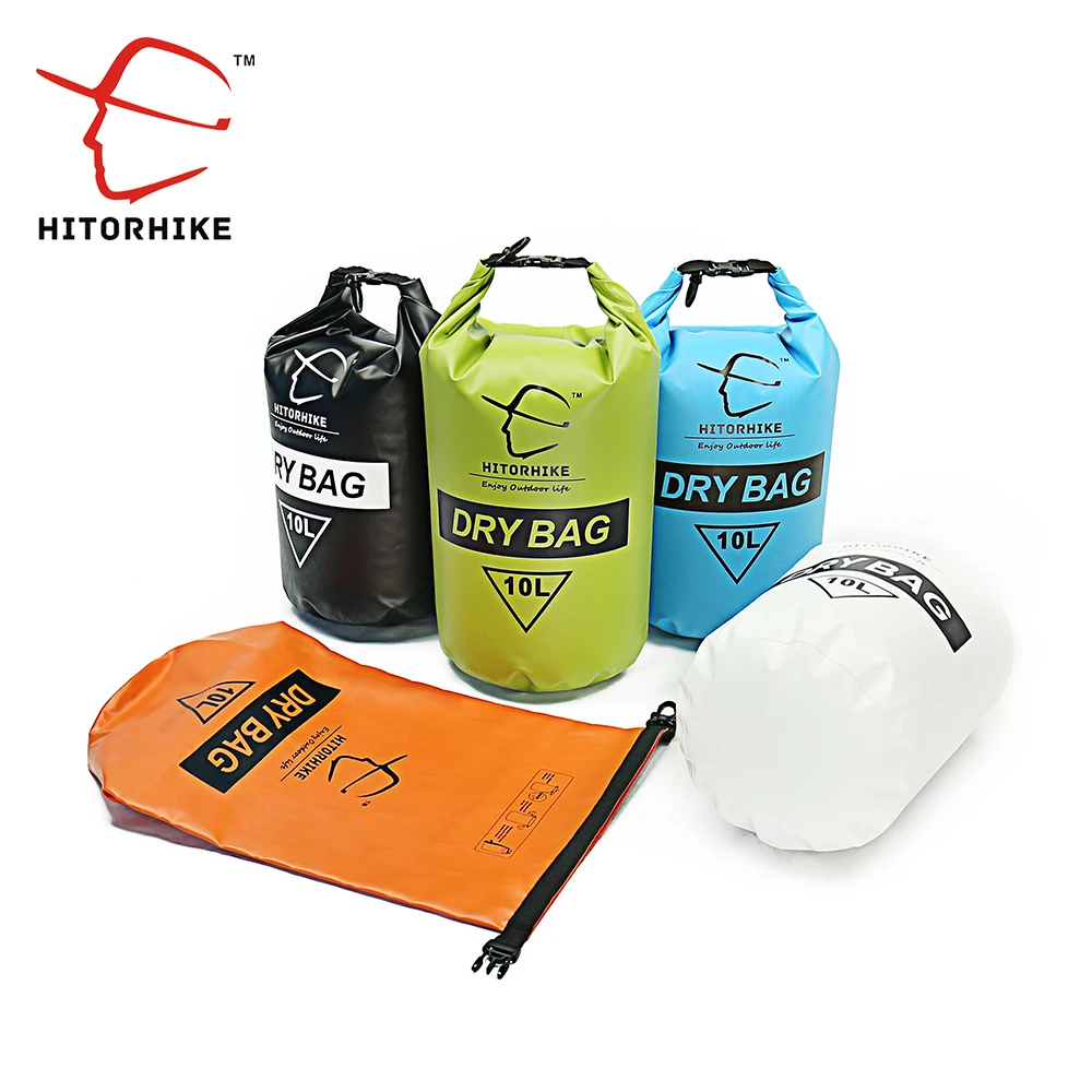 HITORHIKE 10L Professional Waterproof Dry Bag Pouch Camping Boating Kayaking Rafting Canoeing Swimming Bags Backpack Stuff