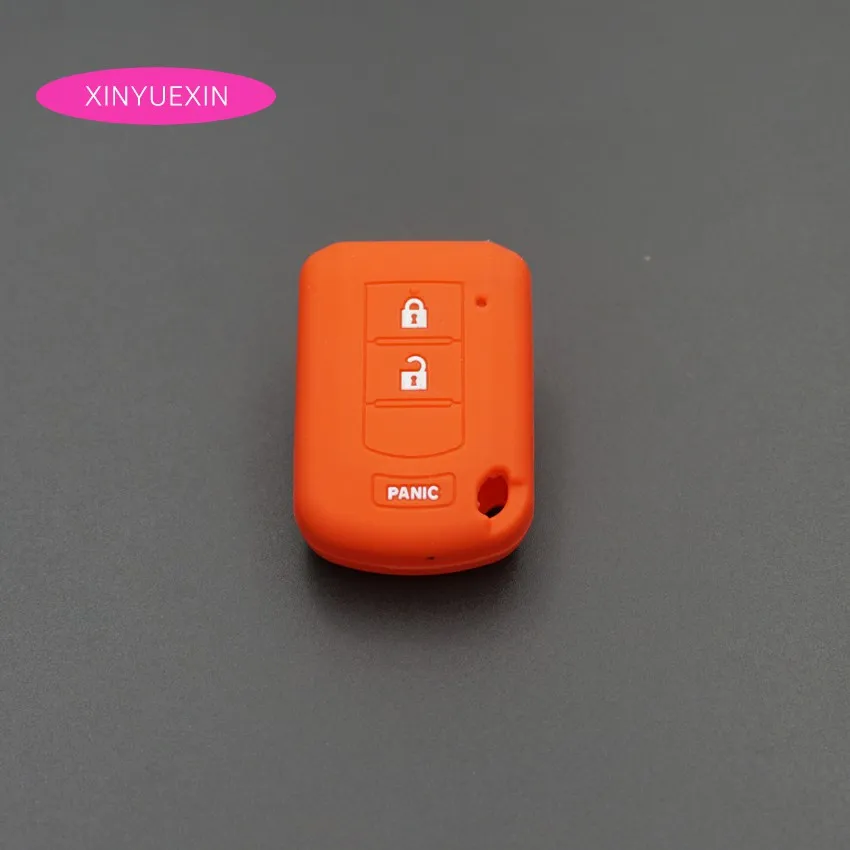Xinyuexin for Mitsubishi Silicone Rubber Car Key Cover ASX Outlander Lancer EX Galant Pajero Key Case 3Button Car Styling