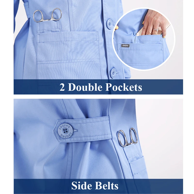 Warme Ups Jacke Krankenschwester Tops Stretch Taste Vorne Peeling Jacken Krankenschwester Mantel Warme Up Peeling Top Langarm Arbeitskleidung Tunika