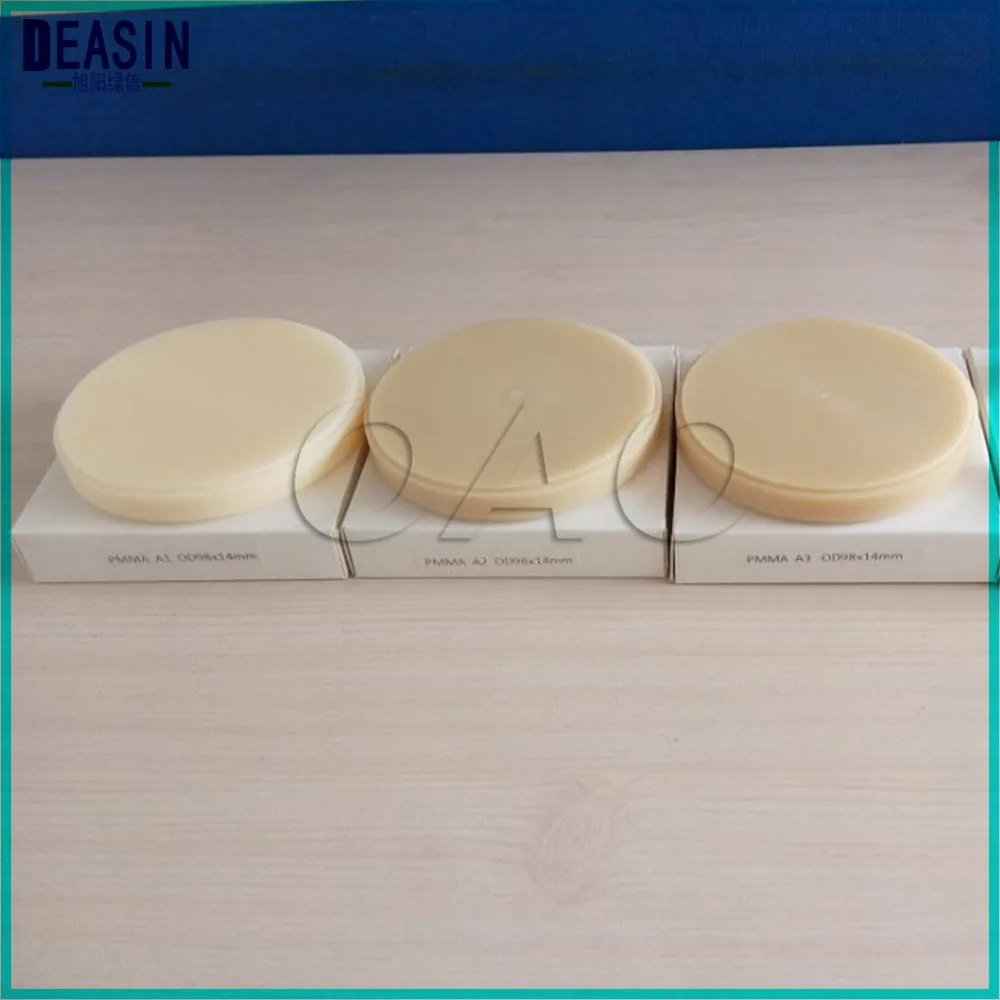 

5PCS A1 A2 A3 dental PMMA resin disc 98*14mm for CAD/CAM Dental CADCAM PMMA Resin Disc 14mm Thick 5pcs/lot