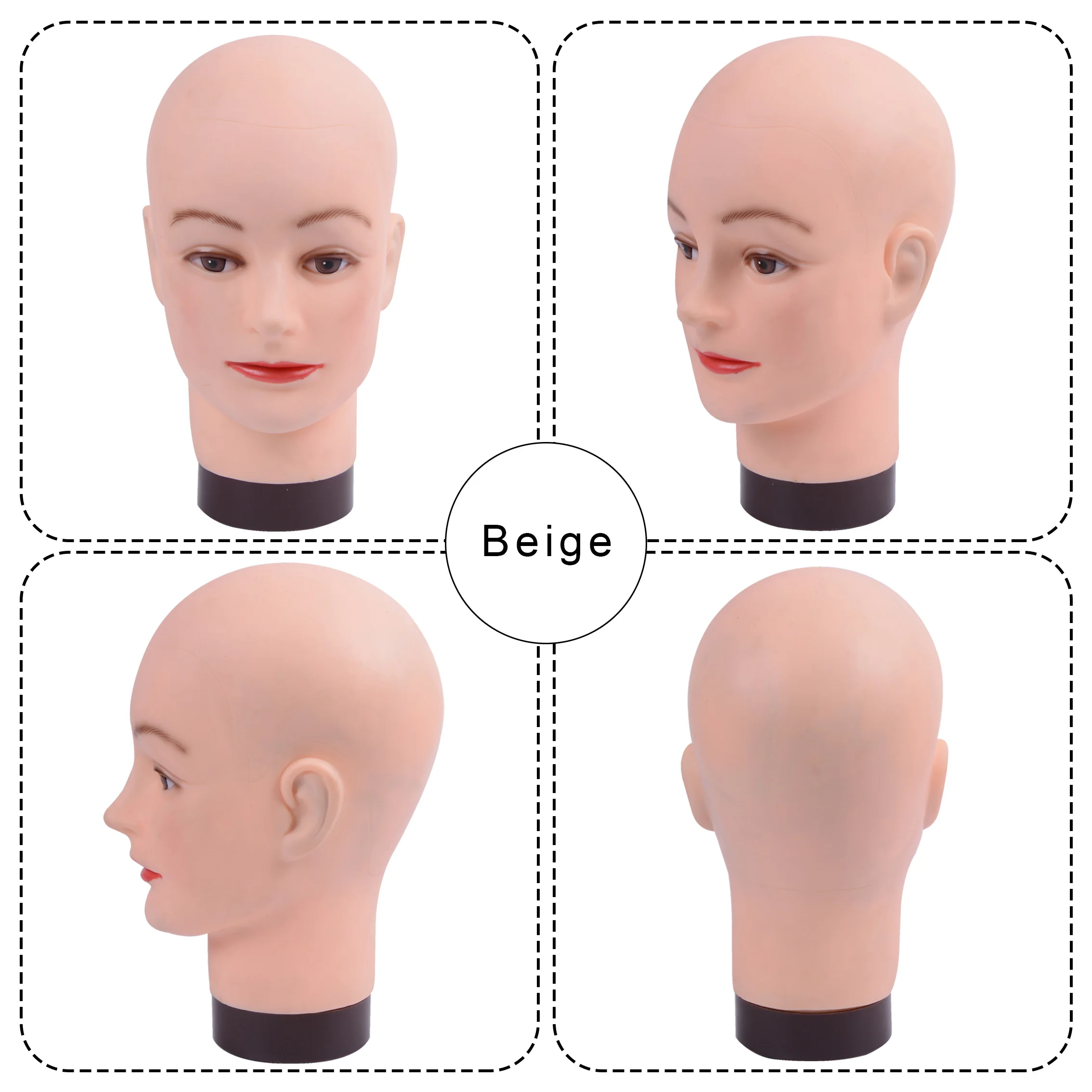 Bald Mannequin หัว Clamp หุ่นนางแบบหญิงสำหรับวิกผมทำหมวก Manikin Head สำหรับ Makeup Practice