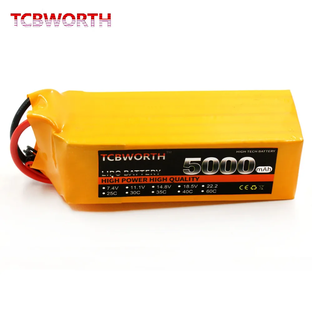 New 6S 22.2V 5000mAh 60C RC Helicopter LiPo Battery Max 120C For RC Airplane Quadrotor Drone Aircraft Car Boat Batteries