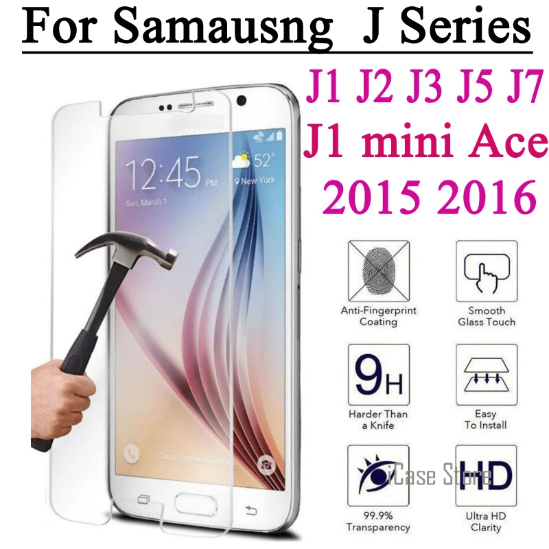 Screen Protector Tempered Glass Film For Samsung Galaxy J1 mini 2016 J2 J3 J7 2015 A3 A5 J5 Prime G530 Toughened Explosion Proof