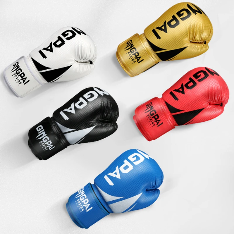 Close-up of boxing gloves showcasing the leather texture