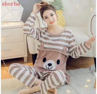 

Fashion New maternity clothes maternity nightgown breastfeeding pregnancy sleepwear for pregnant women nursing pajamas set