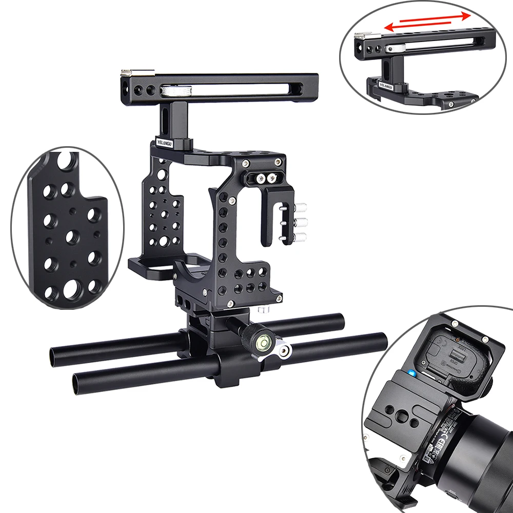 

A7 Camera Cage Professional Handle DSLR Rig Video Camera Stabilizer For Sony Alpha A7 A7II A7III A7K A7S2 A7R2 A7R3 A7X