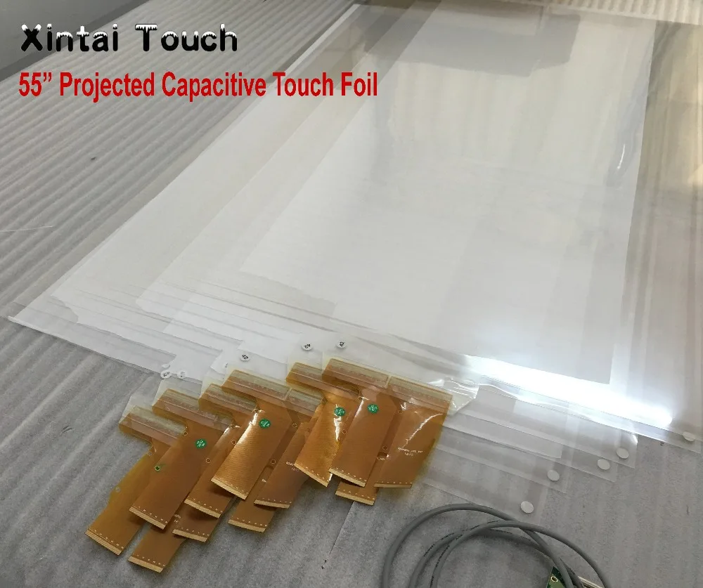 55 inch capacitive touch foil 20 points holographic foil transparent usb touch film touch screen film capacitive