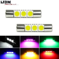 iJDM 4pcs Xenon White 29mm 3-SMD 6641 Festoon LED Replacement Bulbs For Car Vanity Mirror Lights Sun Visor Lamp Red,Yellow,blue