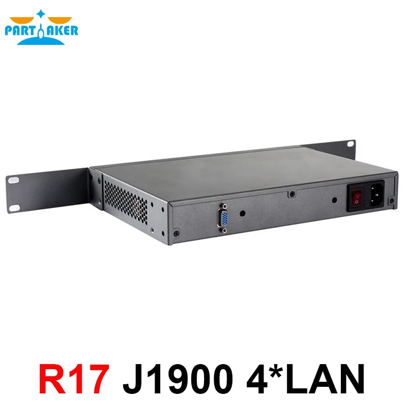 Partaker R17 Intel PCI-E 1000M 4*82583v Firewall Network Server with Intel Celeron J1900 Quad Core Processor