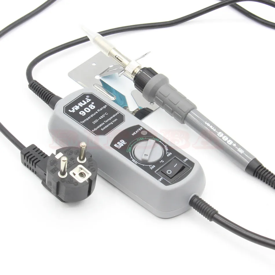 YIHUA 908+ 60w Electric iron soldering station portable soldering iron station Rosin tweezers scraper iron frame Welding tools