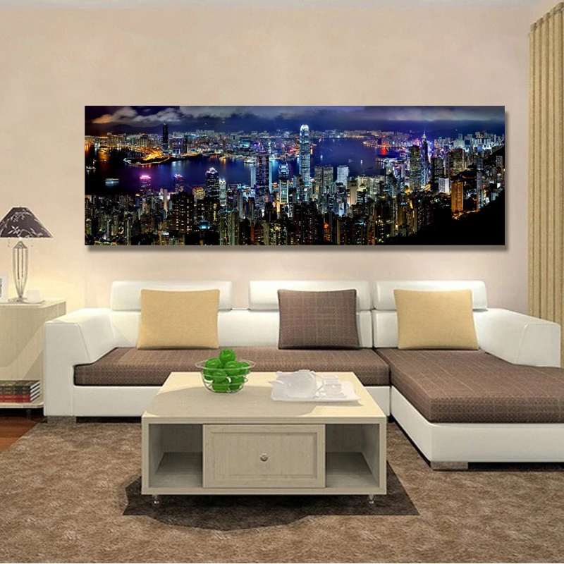 Landscape Posters and Prints Wall Art Canvas Painting City Night Scene Decorative Pictures