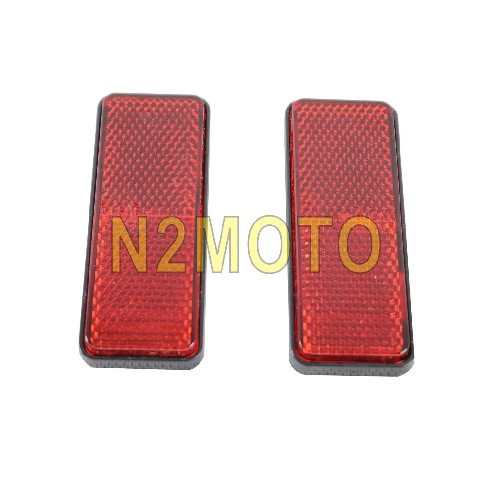 Red ATV Scooter Reflector Warning Safety 9cm * 3.5cm Rectangle Bolt on Rear Reflectors for Harley Chopper Cafe Racer