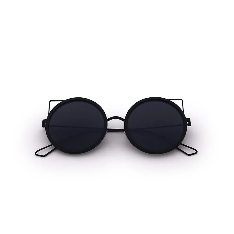 

FONHCOO Metal Cat ear Sunglasses Women Vintage retro Summer Style Round Sun Glasses female Cat Eyes Mirror Shades UV400 hot rays