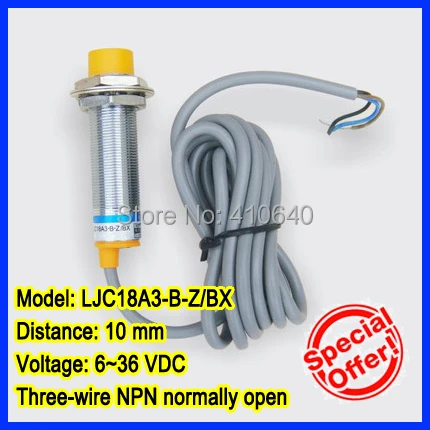 

Free shipping GENUINE LJC18A3-B-Z/BX inductive proximity switch three-wire NPN normally open