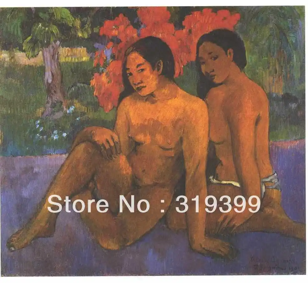 

Oil Painting Reproduction on Linen canvas,And the gold of their bodys by Paul Gauguin,100%handmade,Nude Oil Paintings