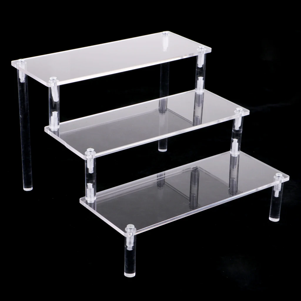 Acrylic Cosmetics Storage Rack Detachable Model Figures Display Stand 3-Tier