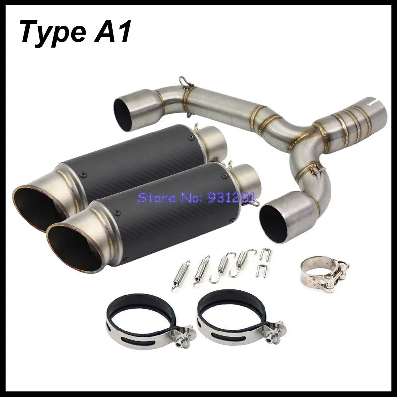 Laser Motorcycle Exhaust System for Suzuki BK600 BK400 GSR400 Connect Middle Pipe Stainless Steel Tail Pot Pipe Exhaust Muffler