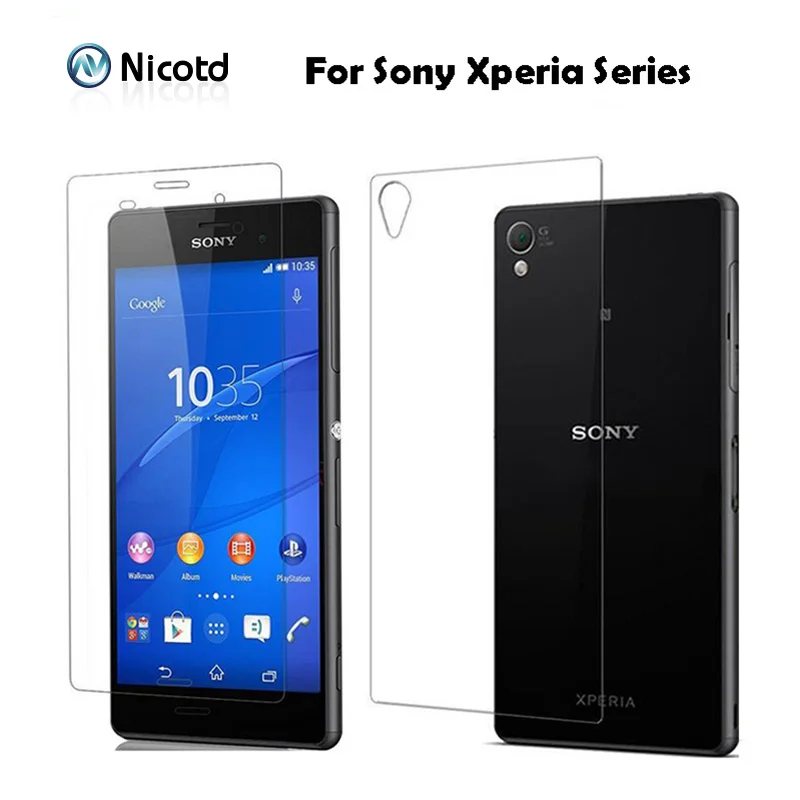 

2pcs/Lot Front+Back Tempered Glass For sony Z3 Z Z1 Z2 Z4 Z5Prenium screen protector For Sony Xperia M4 Aqua M5 Z1 Z3 Z5 compact